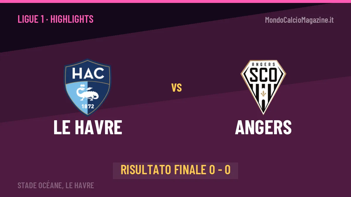 Le Havre-Angers highlights: video, marcatori e statistiche
