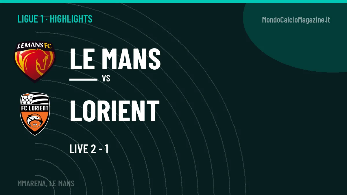 Video Le Mans-Lorient: highlights e gol della partita di Ligue 1