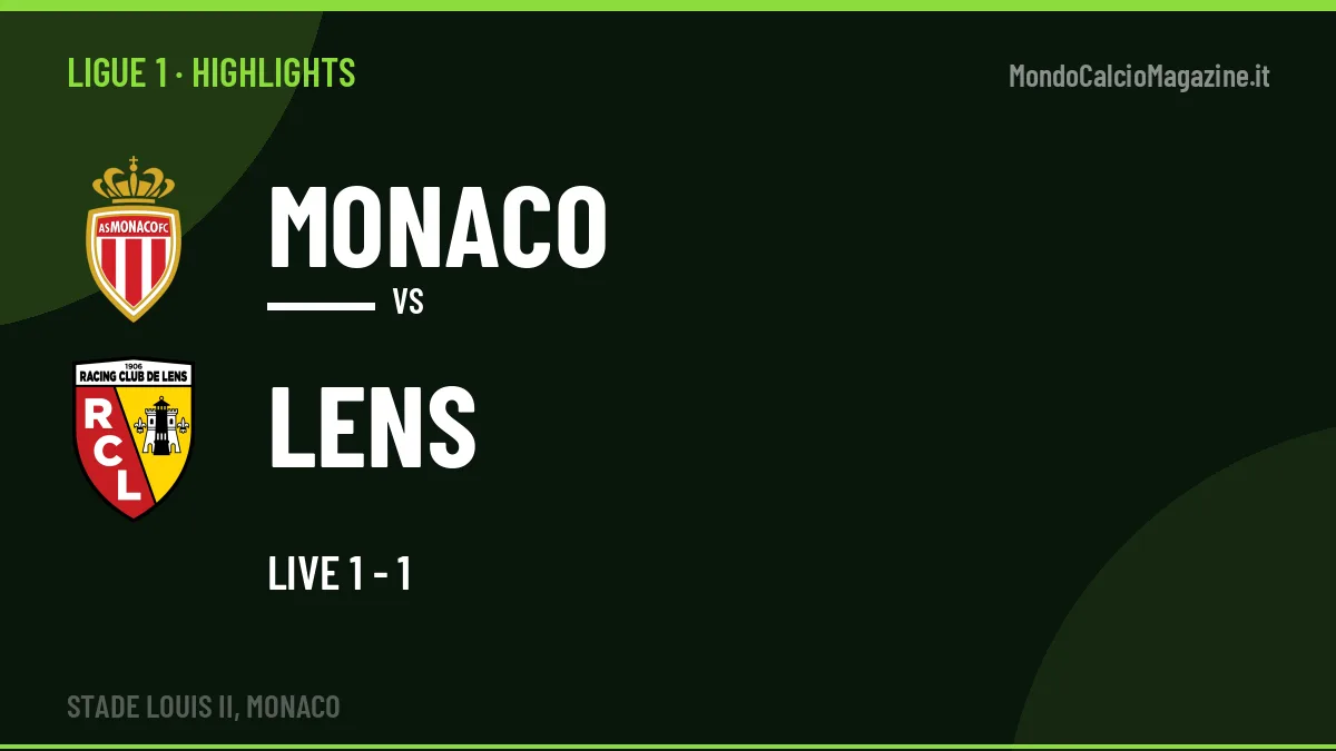 Gol e highlights di Monaco-Lens: guarda la sintesi