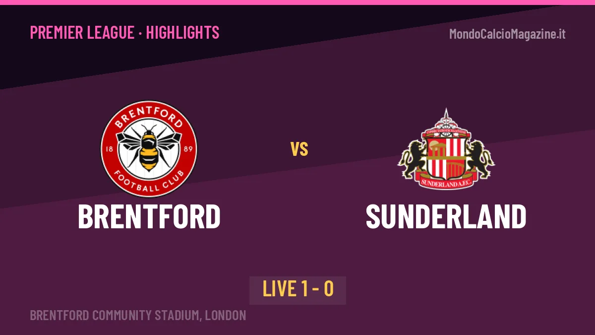 Brentford-Sunderland: il video degli highlights e il tabellino