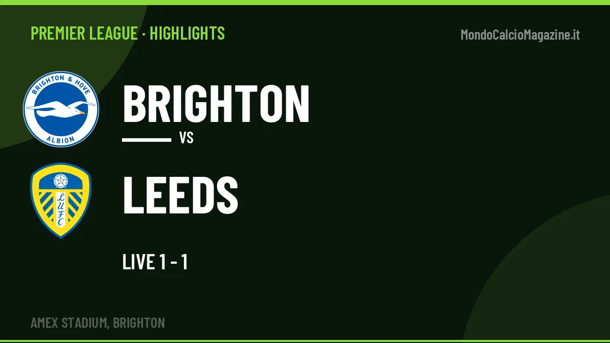 Gol e highlights di Brighton-Leeds: guarda la sintesi