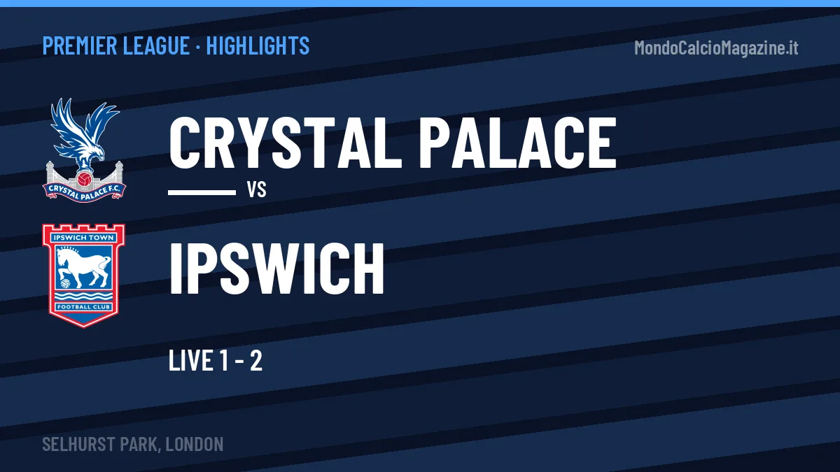 Gol e highlights di Crystal Palace-Ipswich: guarda la sintesi