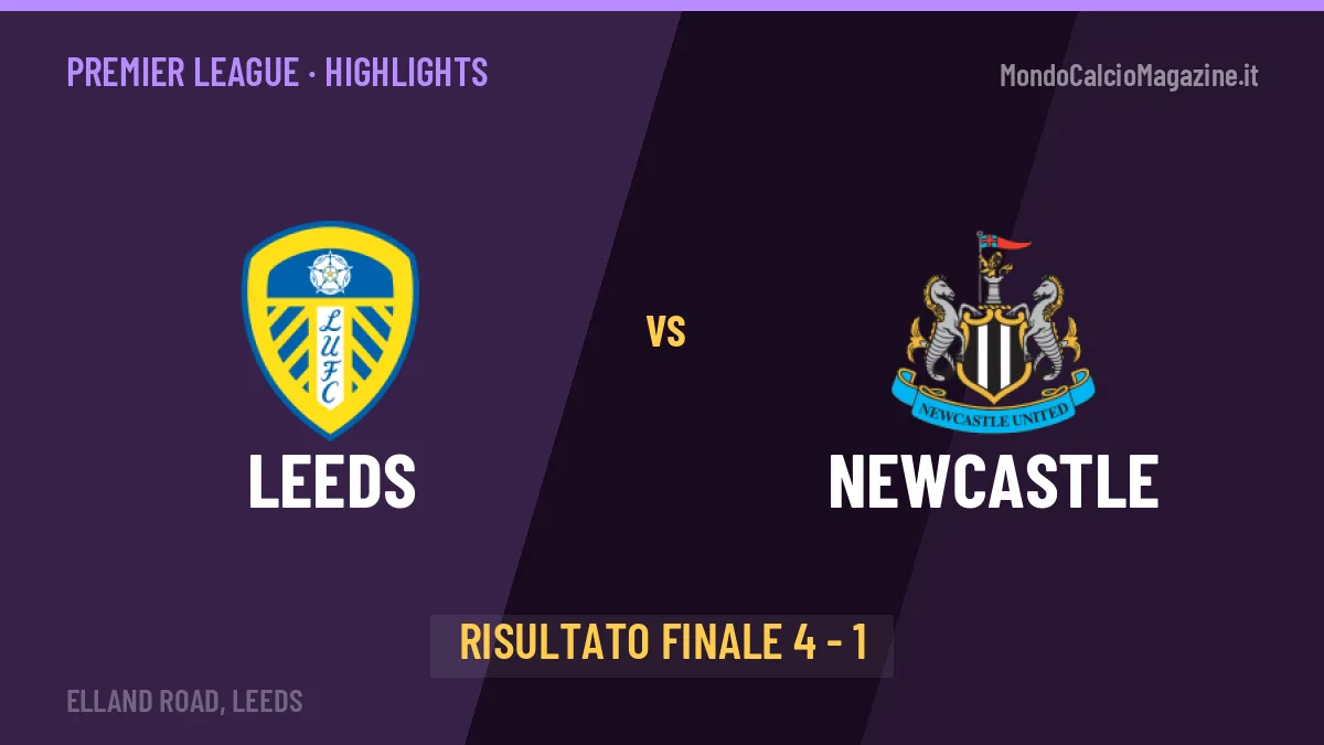 Leeds-Newcastle highlights: video, marcatori e statistiche
