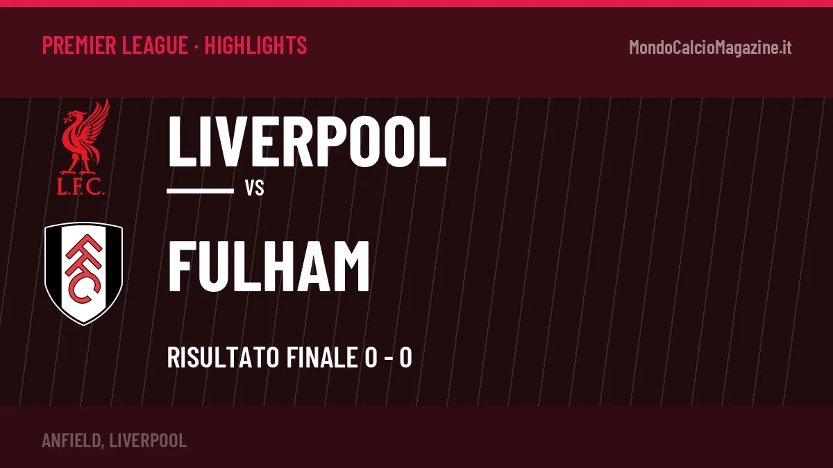 Highlights e gol Liverpool-Fulham: la sintesi della 4ª giornata