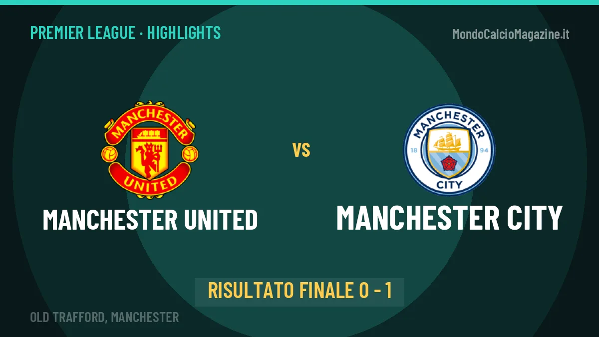 Manchester United-Manchester City 0-1: video gol, azioni salienti e statistiche