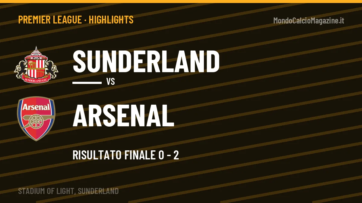 Rivedi Sunderland-Arsenal: highlights, gol e momenti chiave della partita