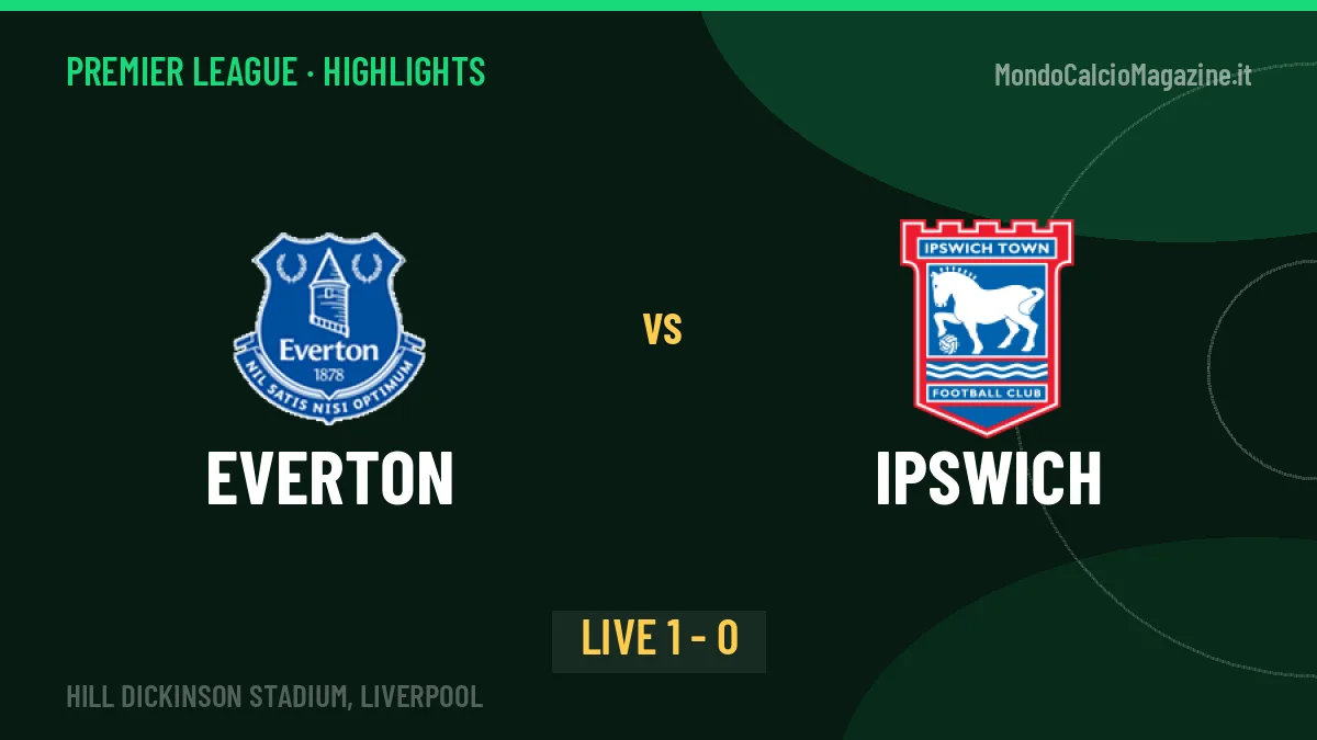 Everton-Ipswich, gli highlights: tutti i gol in video
