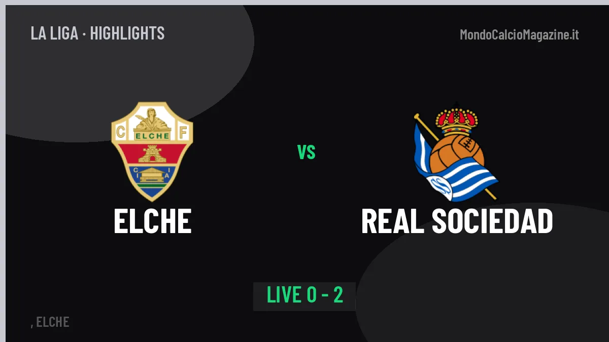 Elche-Real Sociedad, sintesi e gol: gli highlights di La Liga