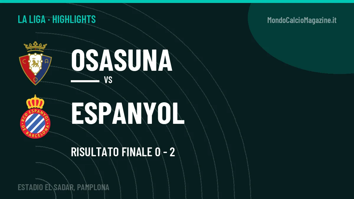 Rivedi Osasuna-Espanyol: highlights, gol e momenti chiave della partita