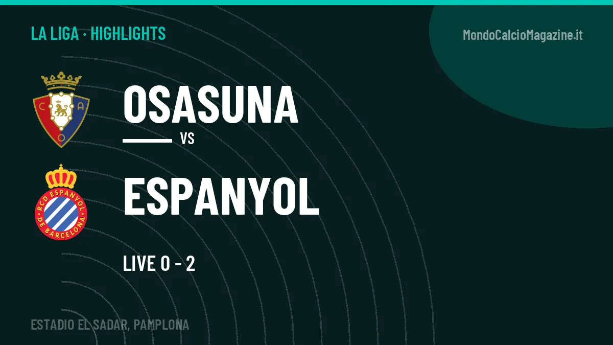 Rivedi Osasuna-Espanyol: highlights, gol e momenti chiave della partita