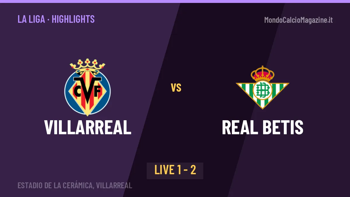 Villarreal-Real Betis, gli highlights: tutti i gol in video