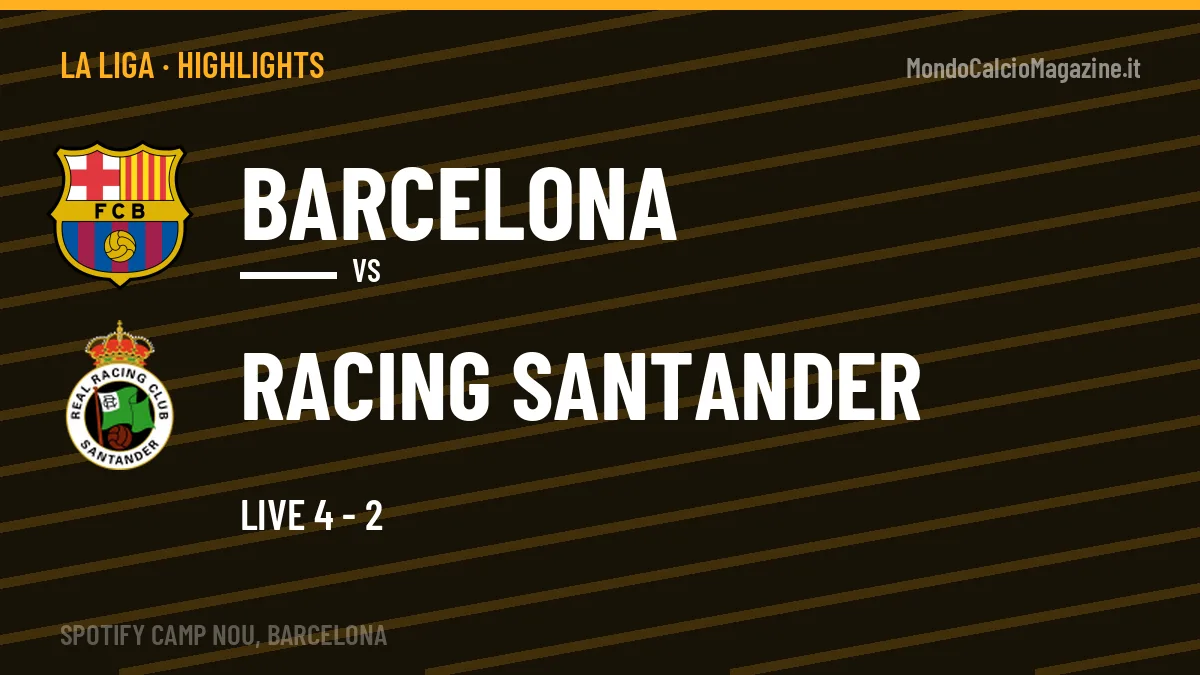 Gol e highlights di Barcelona-Racing Santander: guarda la sintesi