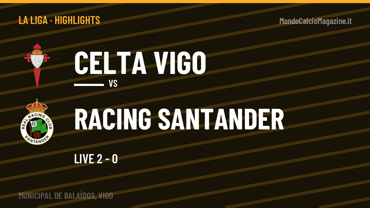 Video Celta Vigo-Racing Santander: highlights e gol della partita di La Liga