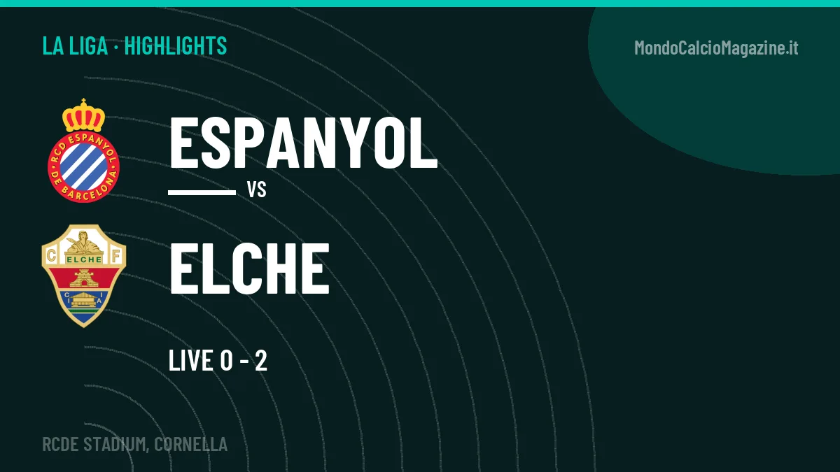 Gol e highlights di Espanyol-Elche: guarda la sintesi