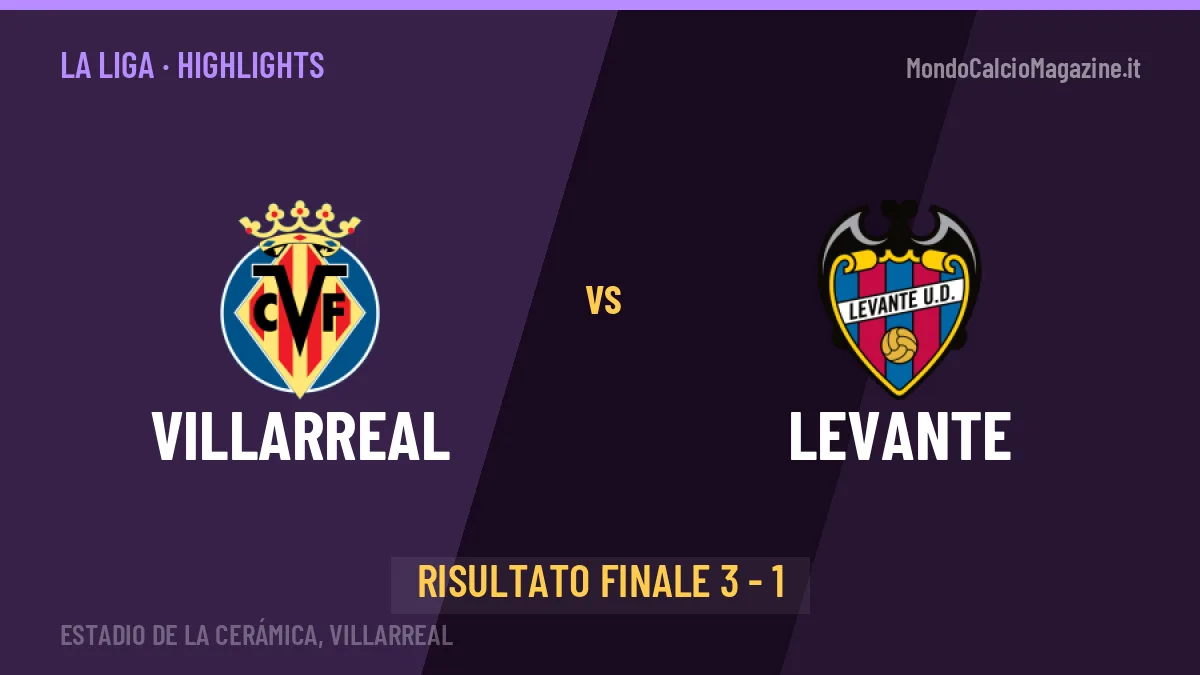 Villarreal-Levante, sintesi e gol: gli highlights di La Liga