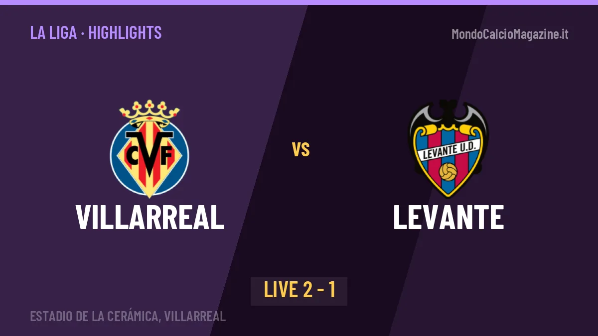 Villarreal-Levante, sintesi e gol: gli highlights di La Liga