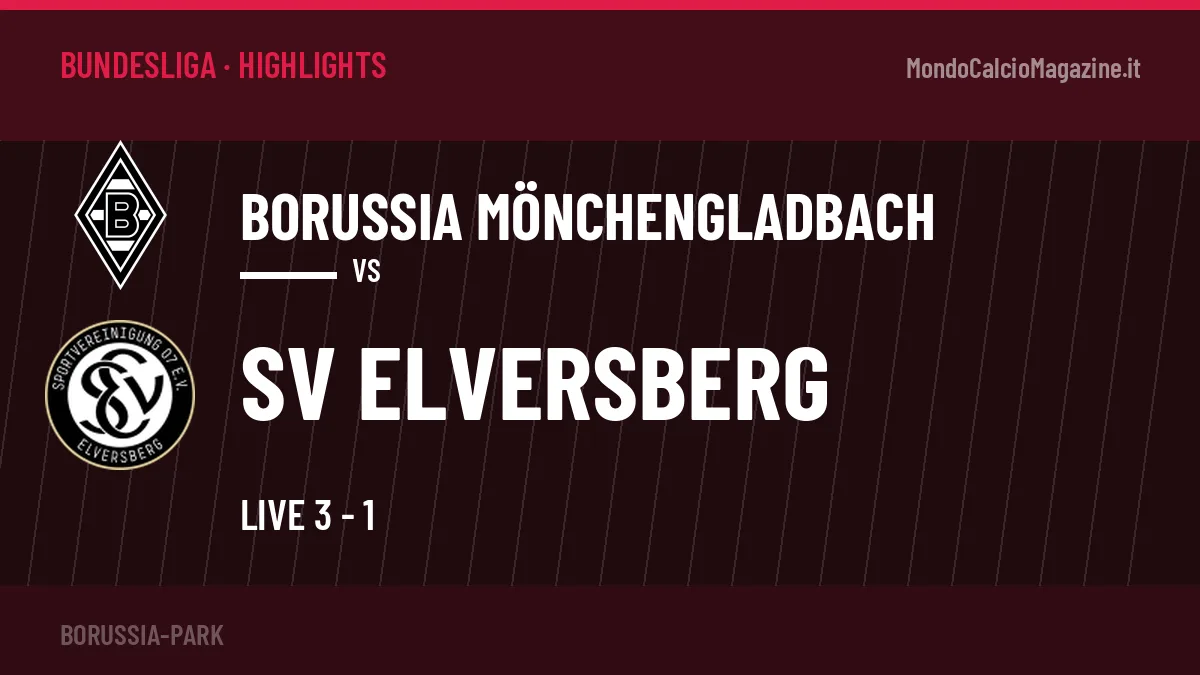 Rivedi Borussia Mönchengladbach-SV Elversberg: highlights, gol e momenti chiave della partita