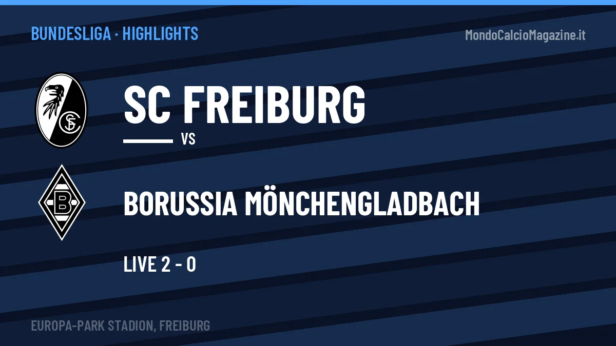 Gol e highlights di SC Freiburg-Borussia Mönchengladbach: guarda la sintesi