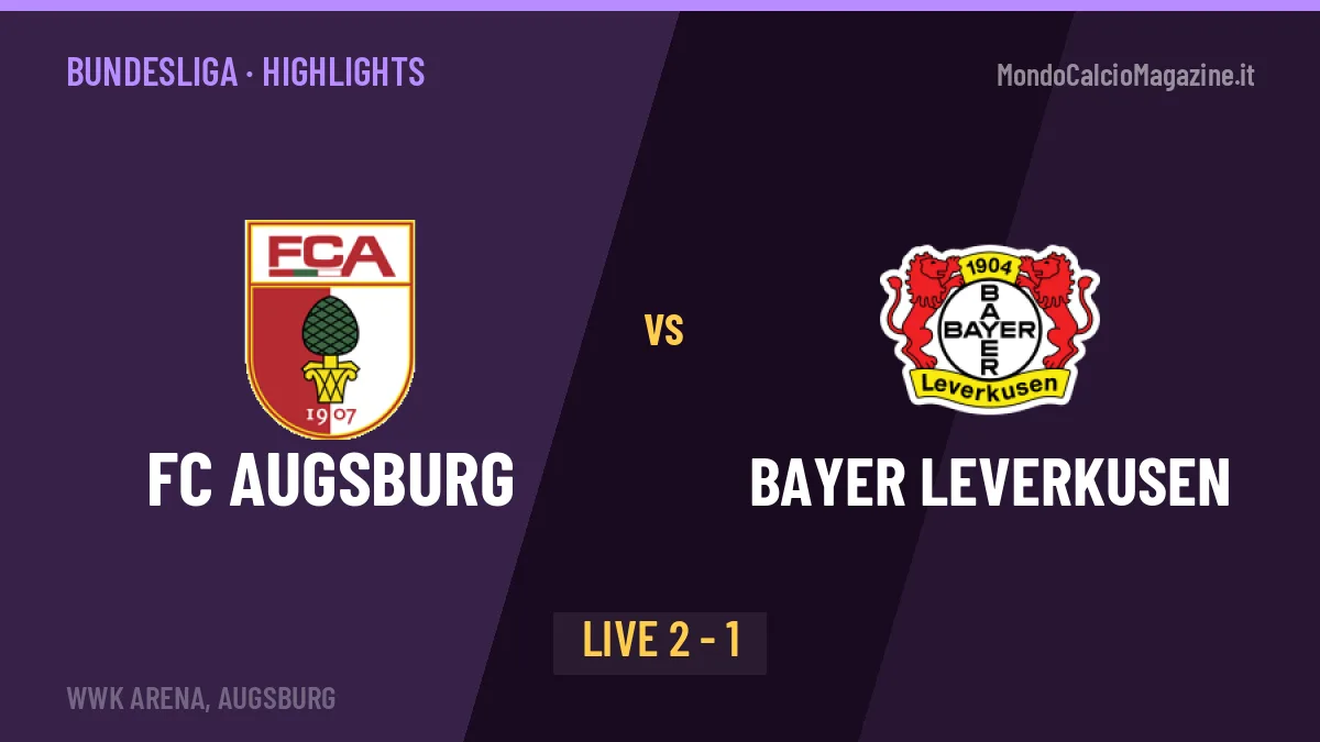 FC Augsburg-Bayer Leverkusen highlights: video, marcatori e statistiche
