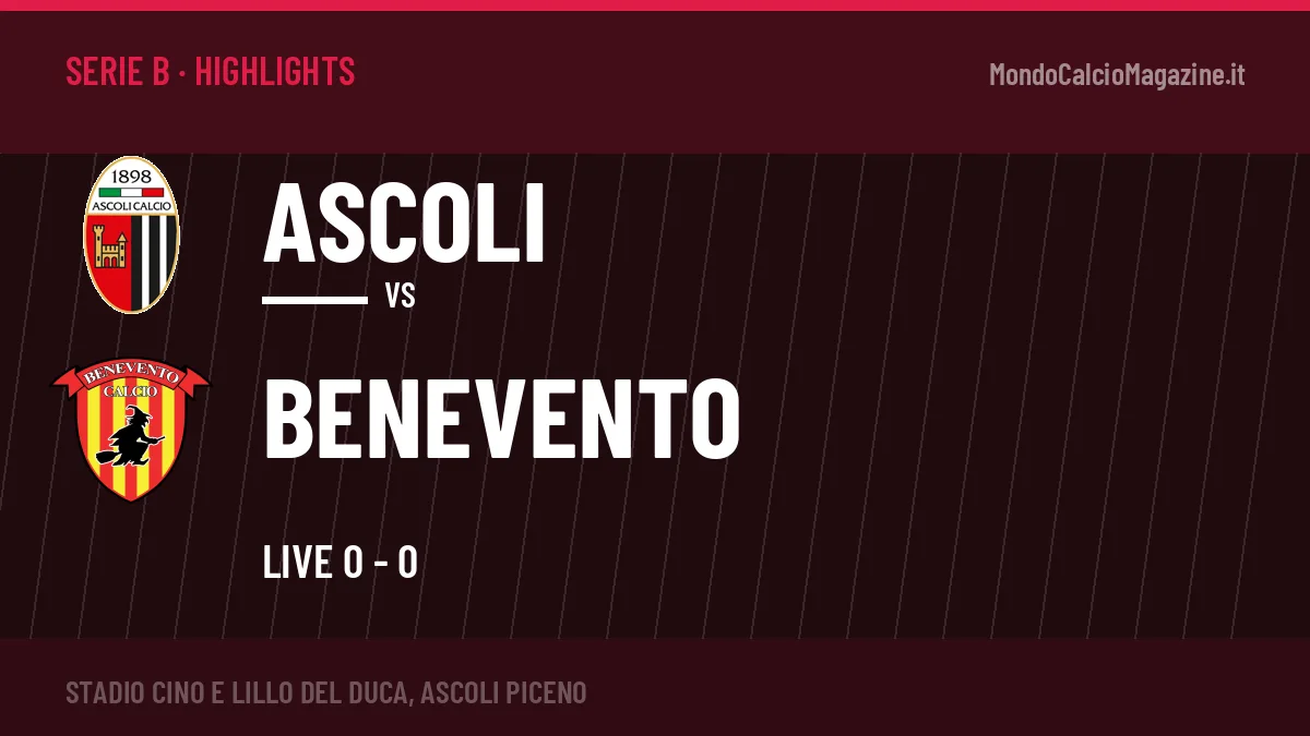 Gol e highlights di Ascoli-Benevento: guarda la sintesi