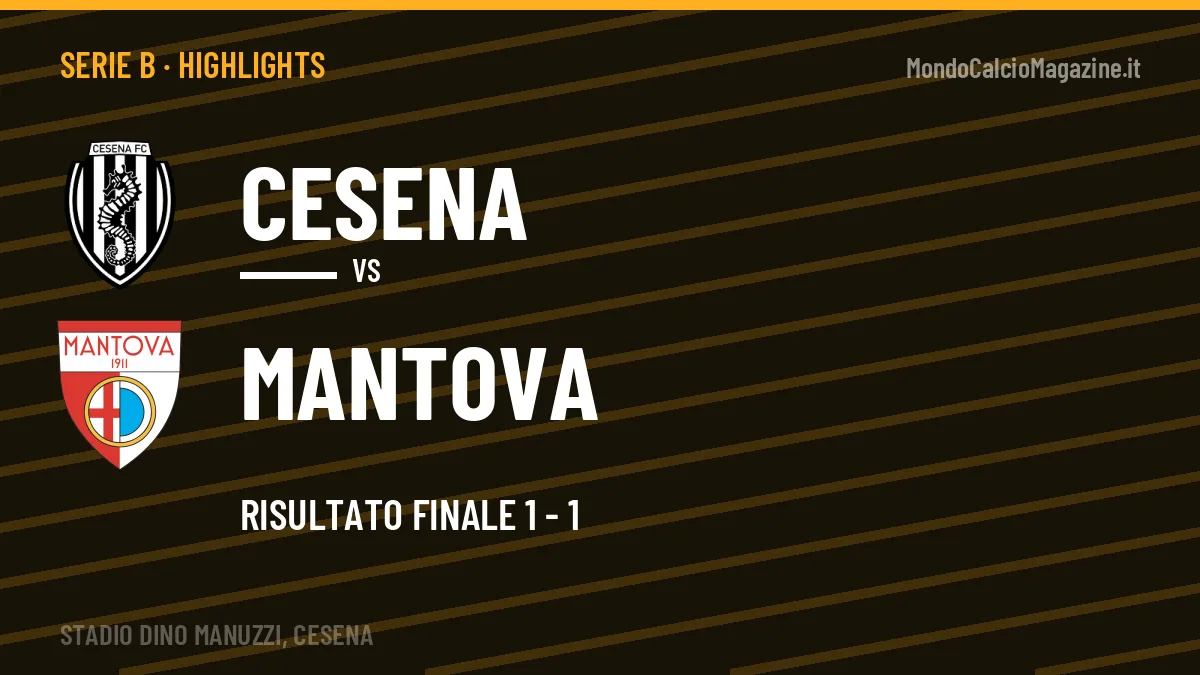 Highlights e gol Cesena-Mantova: la sintesi della 3ª giornata
