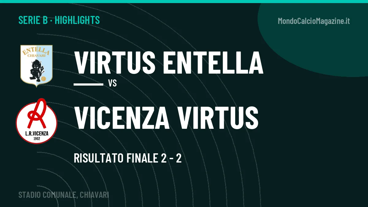Rivedi Virtus Entella-Vicenza Virtus: highlights, gol e momenti chiave della partita