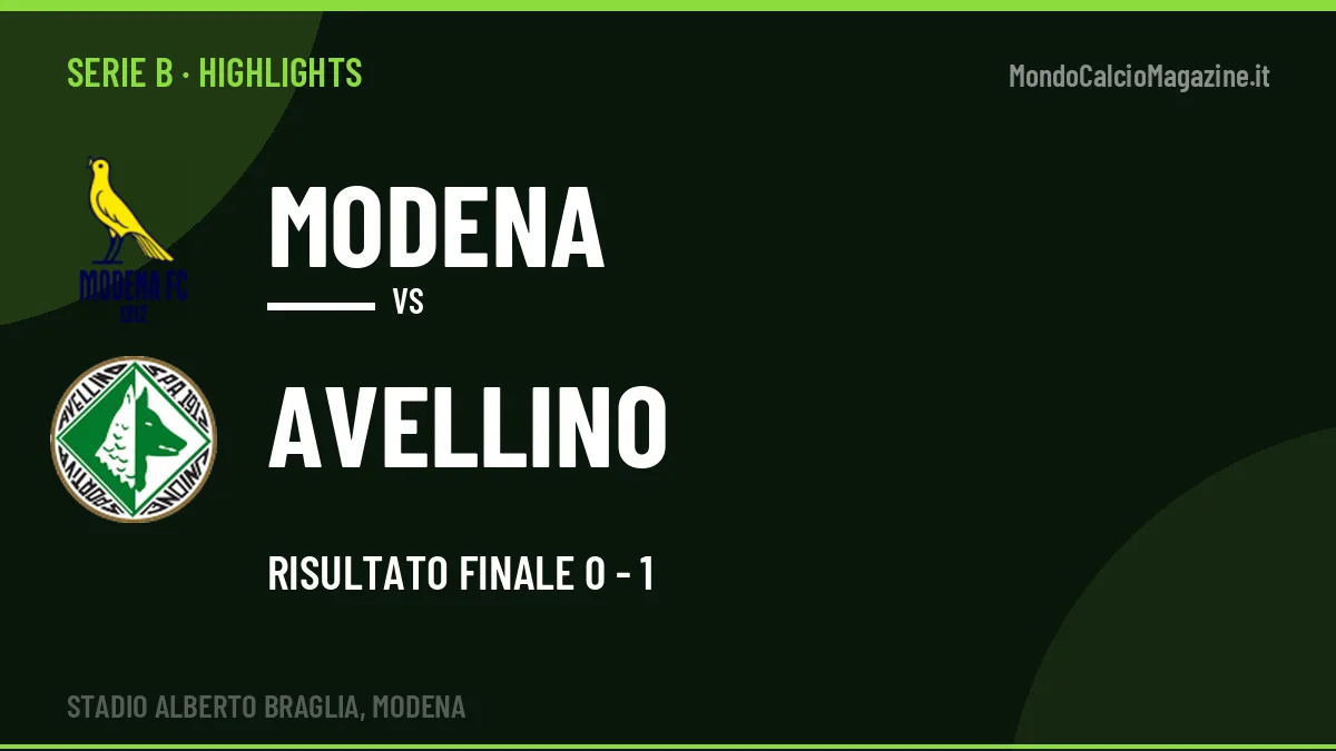 Highlights Serie B: Modena-Avellino 0-1 in video