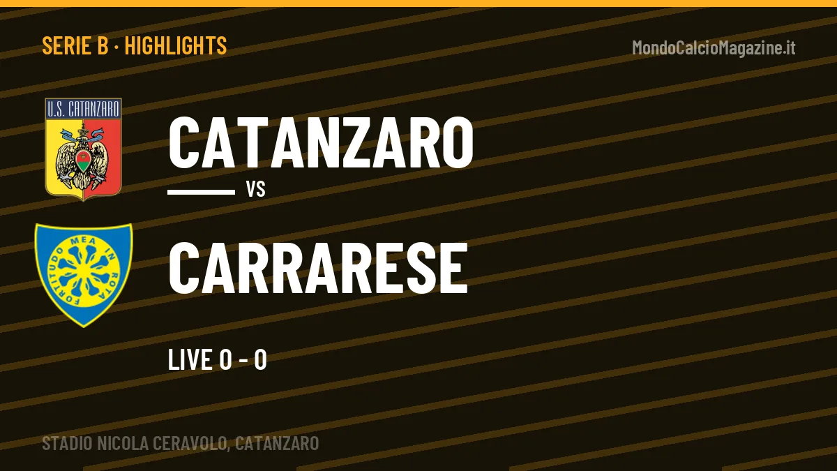 Gol e highlights di Catanzaro-Carrarese: guarda la sintesi
