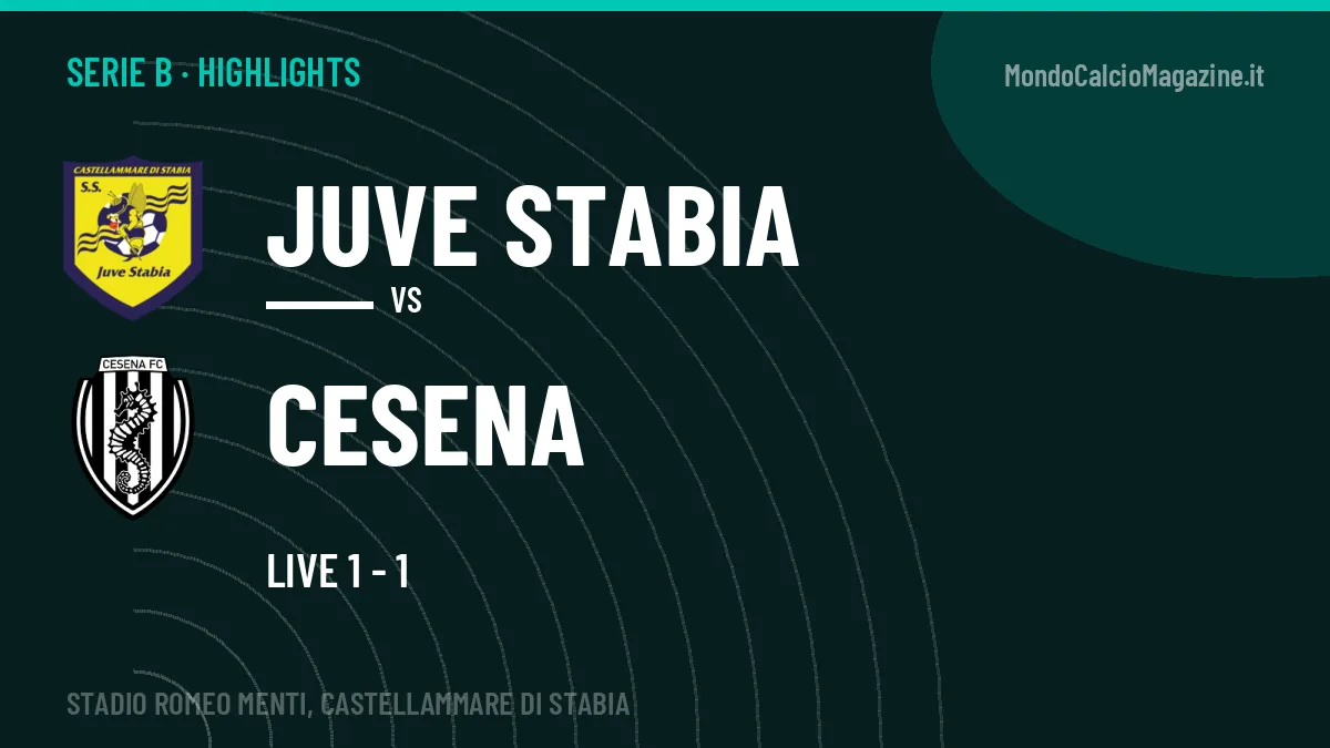 Gol e highlights di Juve Stabia-Cesena: guarda la sintesi