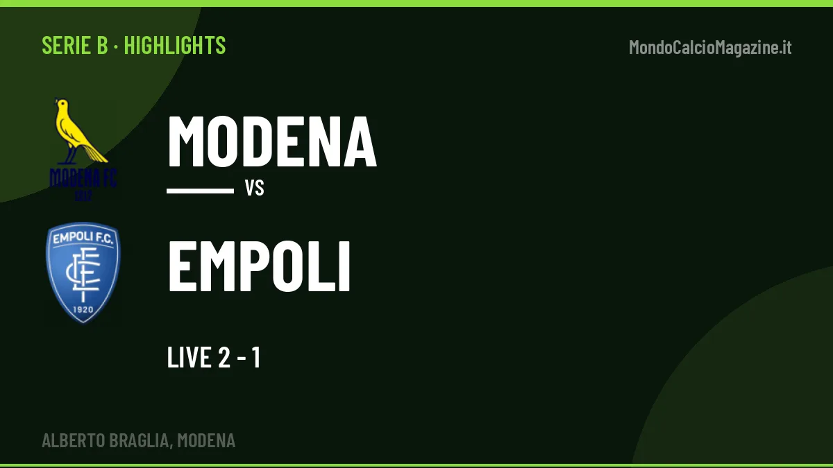 Highlights e gol Modena-Empoli: la sintesi della 5ª giornata