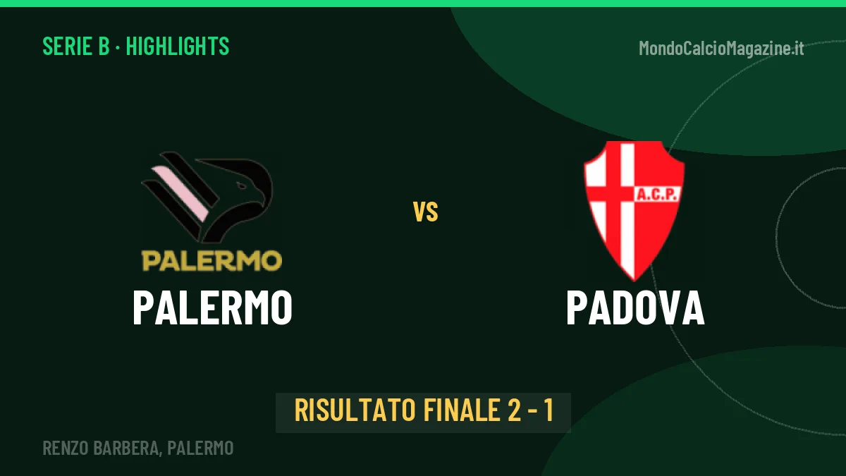 Palermo-Padova 2-1: video gol, azioni salienti e statistiche