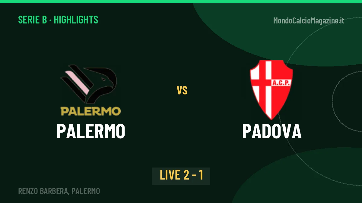 Palermo-Padova: video gol, azioni salienti e statistiche