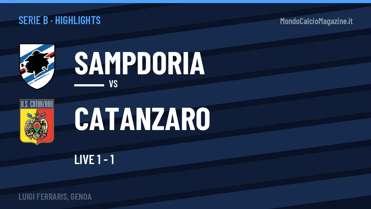 Rivedi Sampdoria-Catanzaro: highlights, gol e momenti chiave della partita
