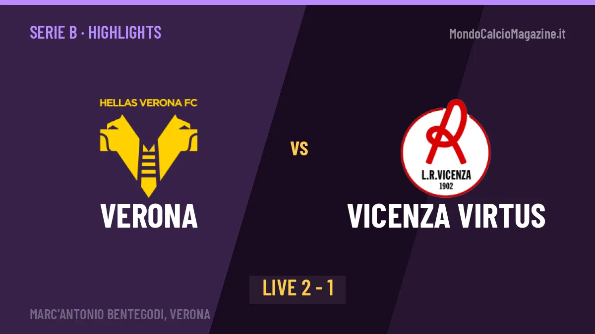 Verona-Vicenza Virtus, sintesi e gol: gli highlights di Serie B