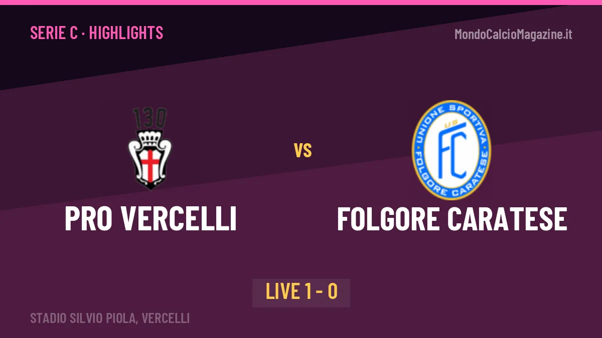 PRO Vercelli-Folgore Caratese highlights: video, marcatori e statistiche