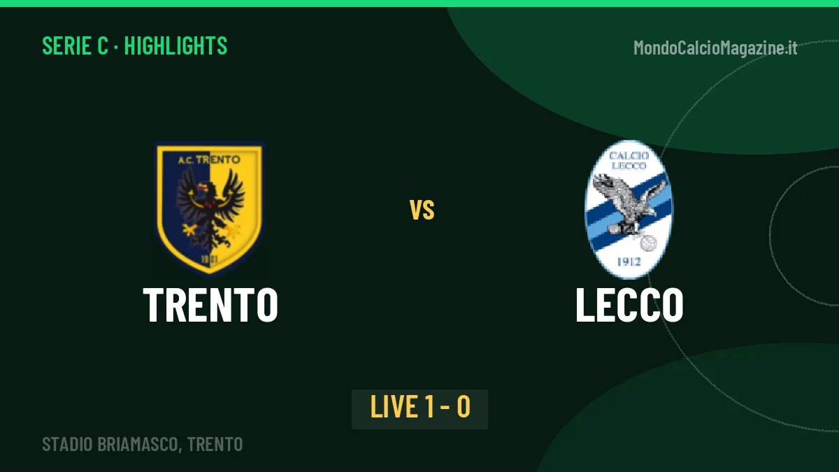 Trento-Lecco: video gol, azioni salienti e statistiche