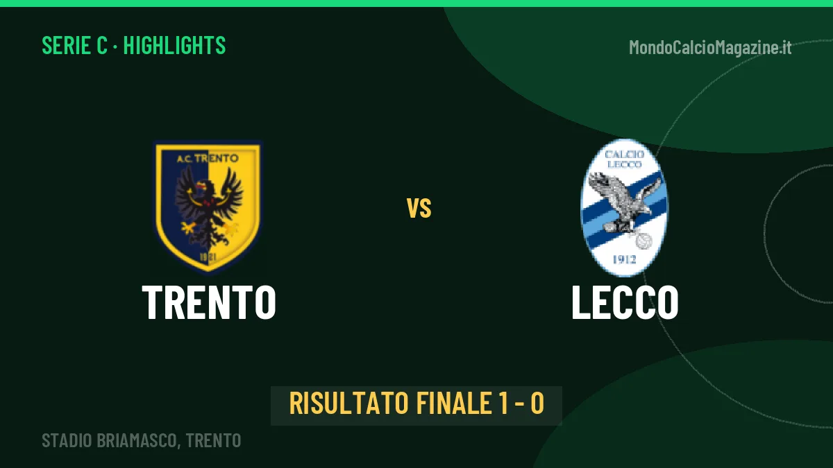 Trento-Lecco 1-0: video gol, azioni salienti e statistiche