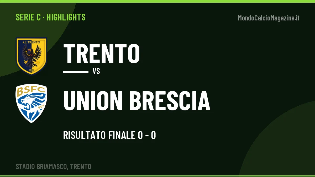 Gol e highlights di Trento-Union Brescia 0-0: guarda la sintesi