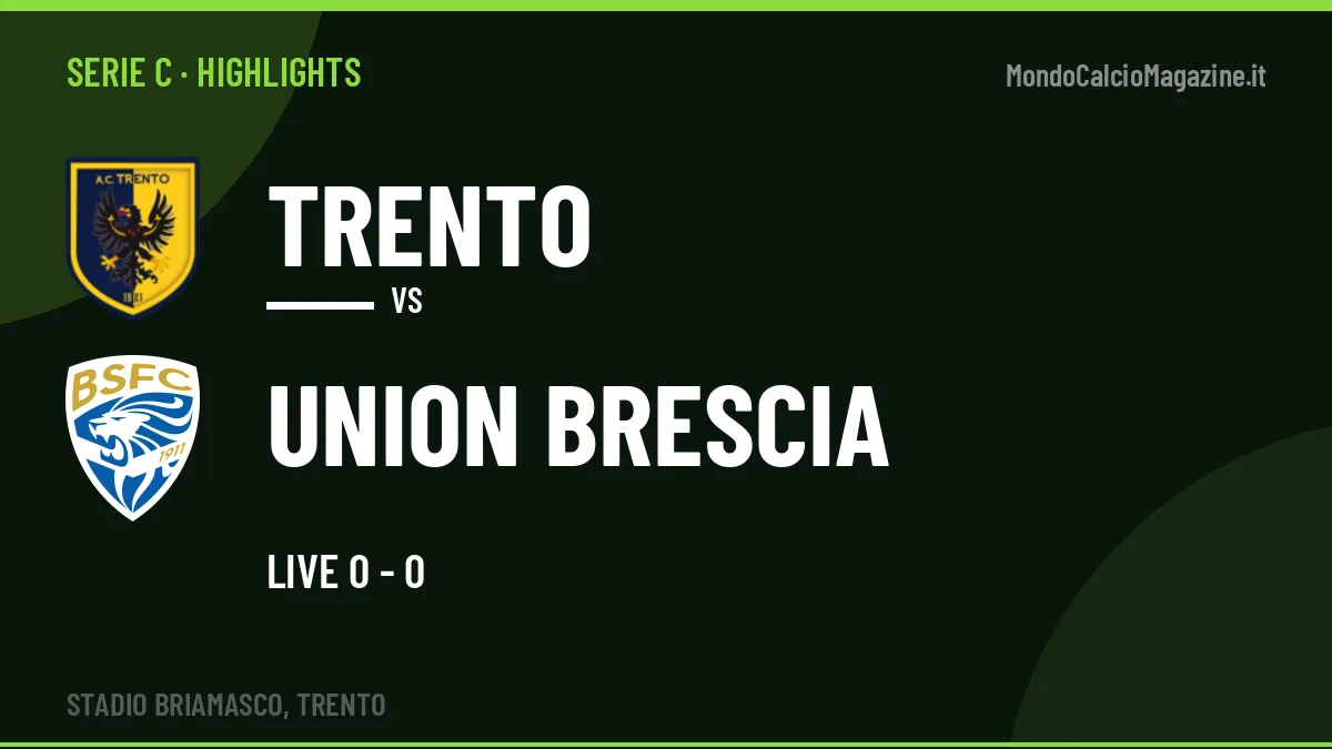 Gol e highlights di Trento-Union Brescia: guarda la sintesi