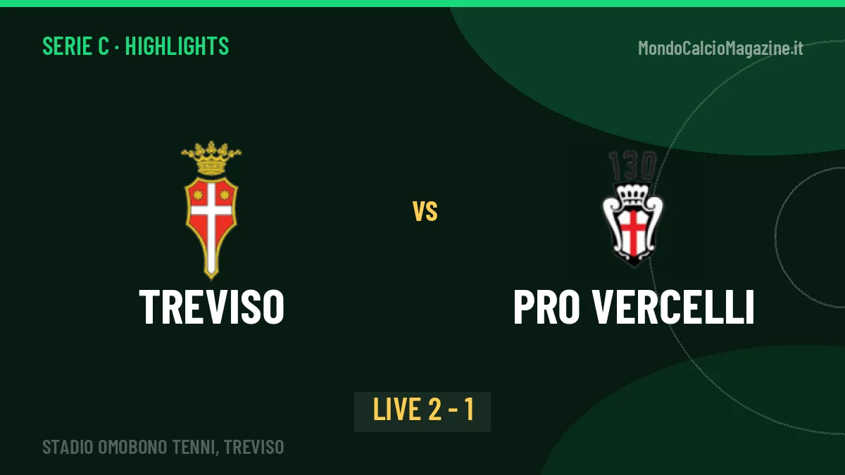 Treviso-PRO Vercelli highlights: video, marcatori e statistiche
