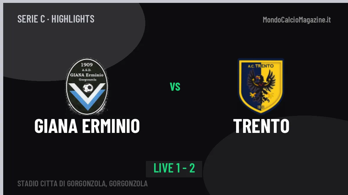 Giana Erminio-Trento: highlights, video, azioni e gol del match