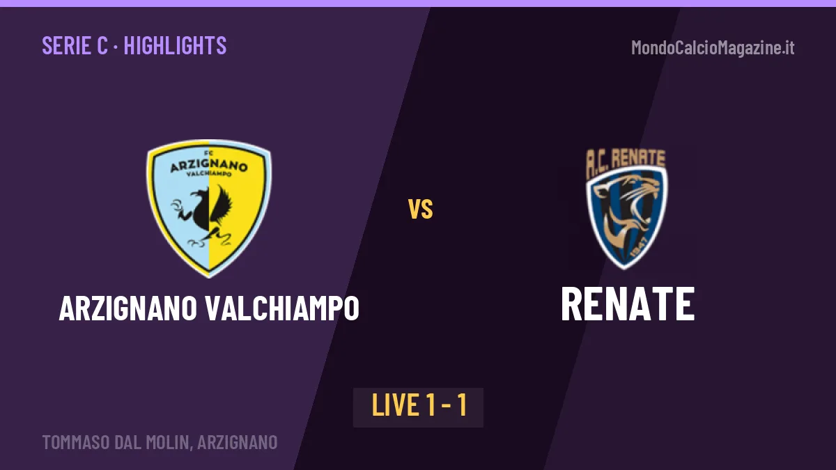Arzignano Valchiampo-Renate highlights: video, marcatori e statistiche