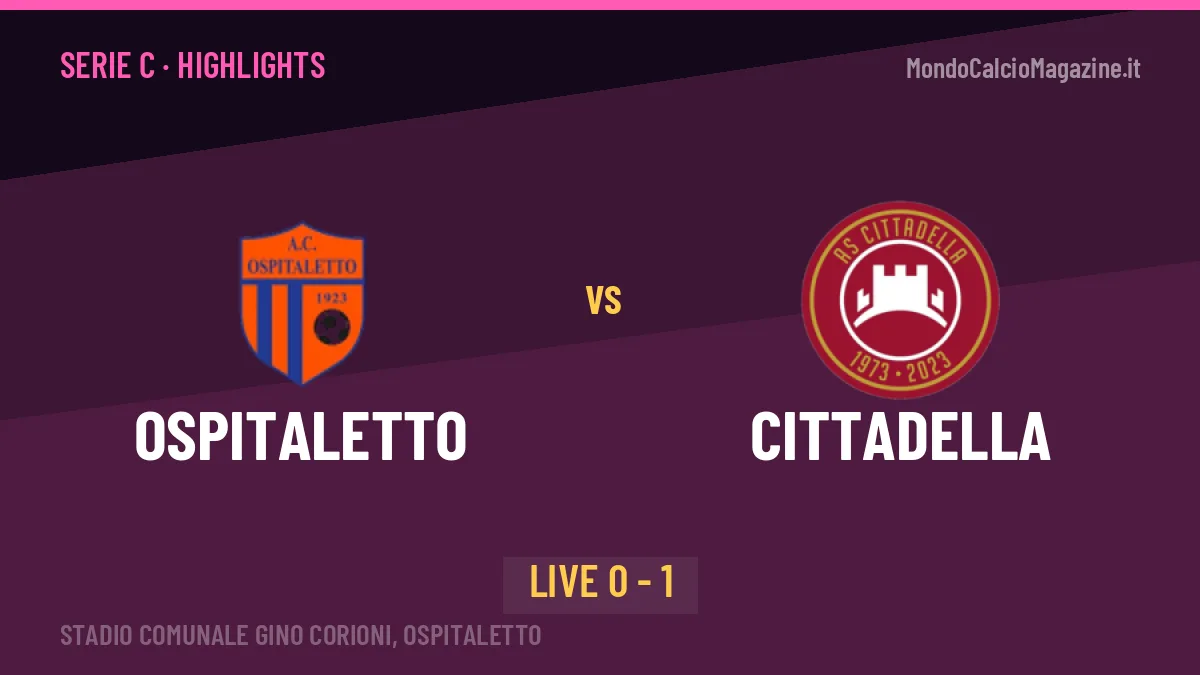 Ospitaletto-Cittadella: highlights, video, azioni e gol del match