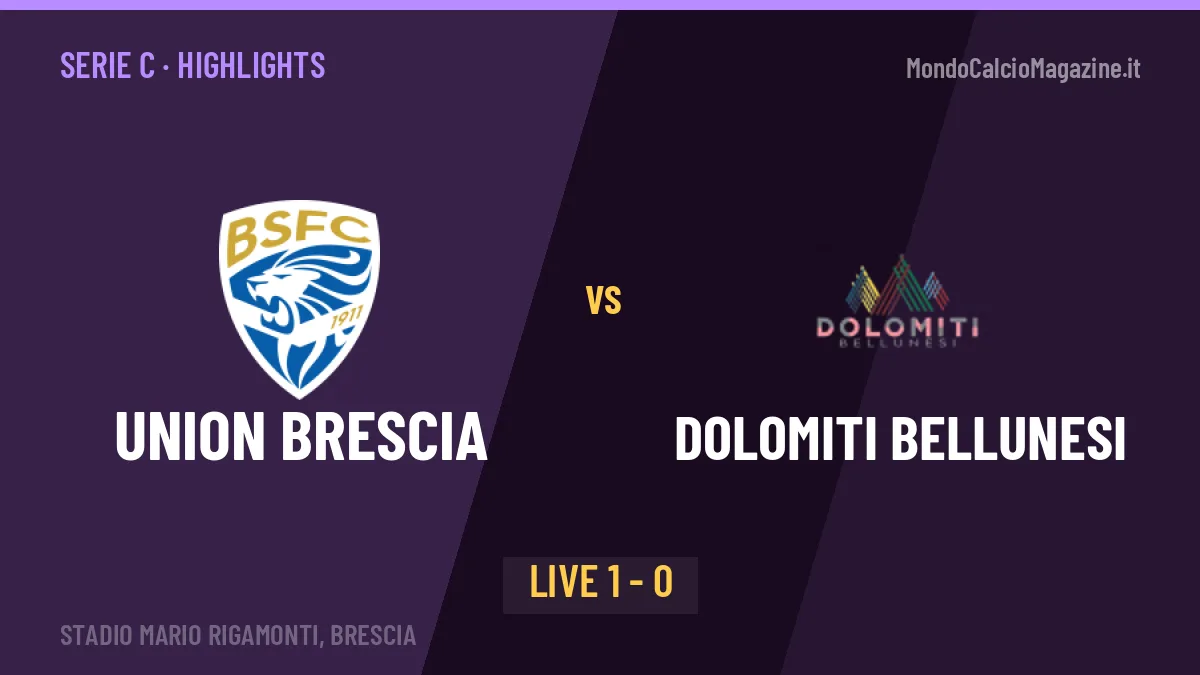 Union Brescia-Dolomiti Bellunesi: il video degli highlights e il tabellino