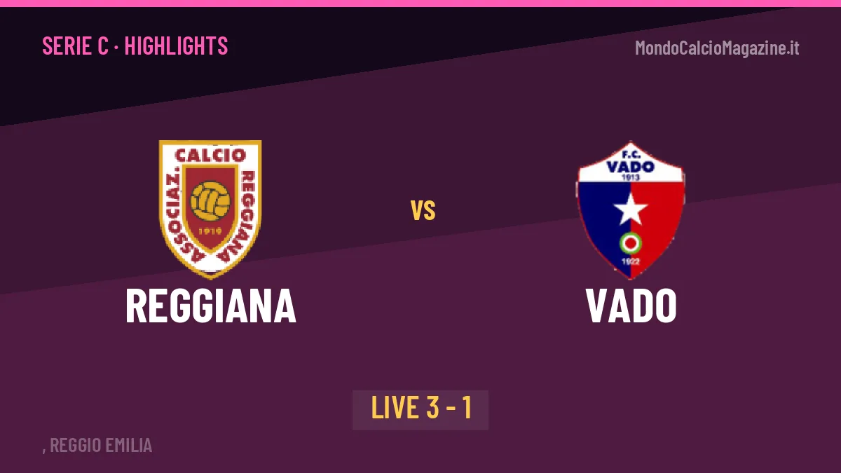 Reggiana-Vado, gli highlights: tutti i gol in video