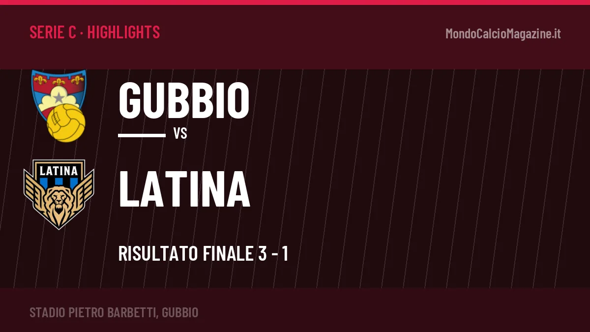 Highlights e gol Gubbio-Latina: la sintesi della 4ª giornata