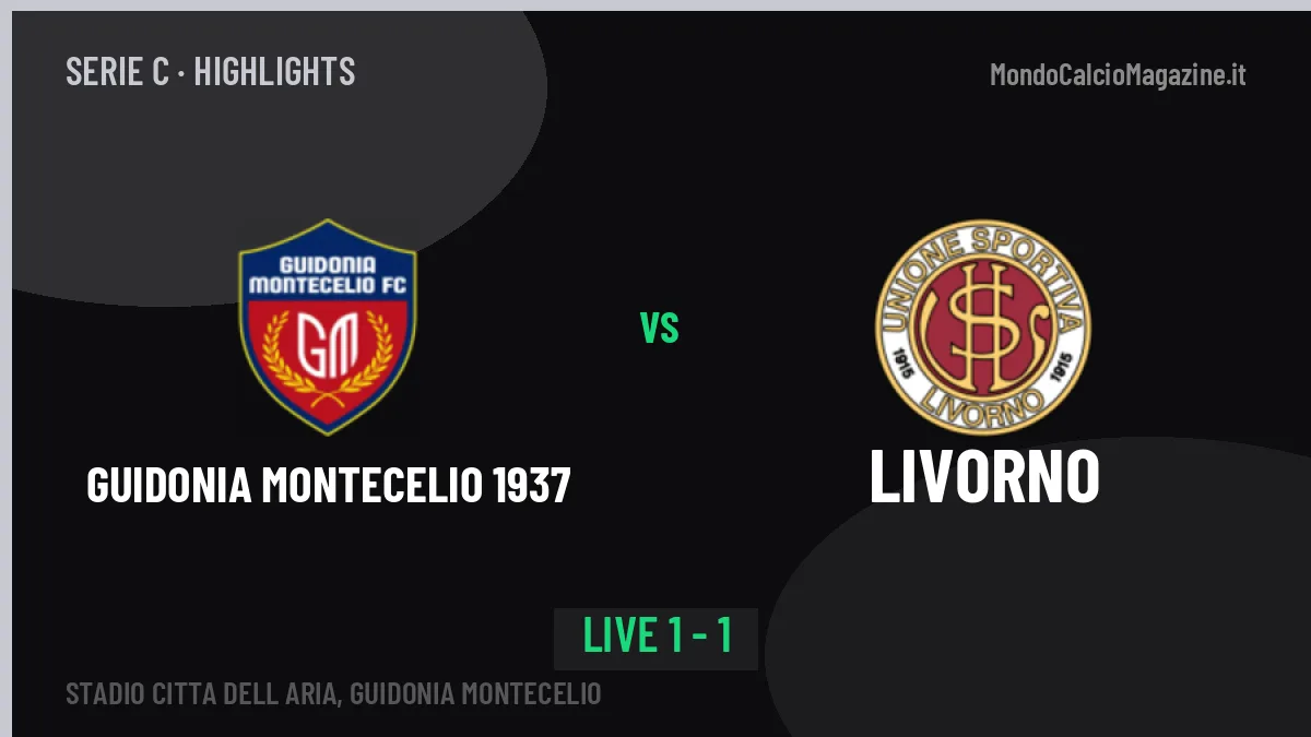 Guidonia Montecelio 1937-Livorno highlights: video, marcatori e statistiche