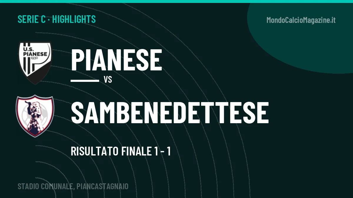 Highlights e gol Pianese-Sambenedettese: la sintesi della 6ª giornata