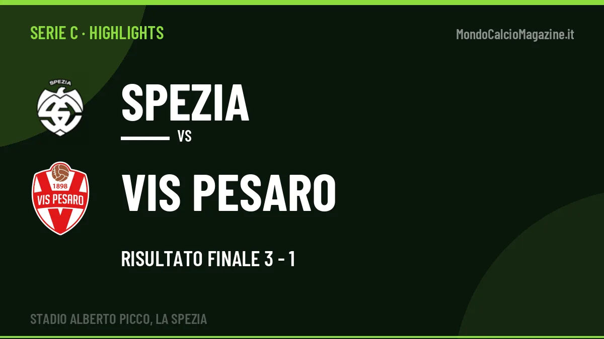 Rivedi Spezia-Vis Pesaro: highlights, gol e momenti chiave della partita