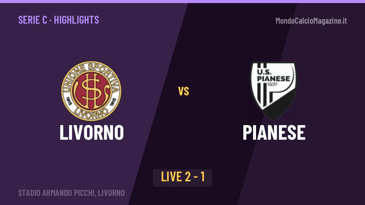 Livorno-Pianese: highlights, video, azioni e gol del match